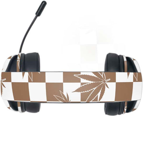 Marijuana Brown Checkered Razer Kraken X Skin